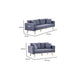 Mico 75 Inch 2 Piece Sofa and Loveseat Set USB Ports Dark Gray Fabric By Casagear Home BM287637