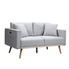 Mico Loveseat | 57" | USB Ports | Side Pocket | Light Gray