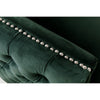 Zion 73 Inch Modern Accent Sofa Deep Button Tufted Sides Green Velvet By Casagear Home BM287650