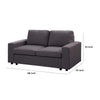 Felix 68 Inch Modern Loveseat with Padded Seats and Back Dark Gray Black By Casagear Home BM287651