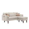 Ranon Sectional Sofa | 70" | USB Port | Side Pocket | Beige