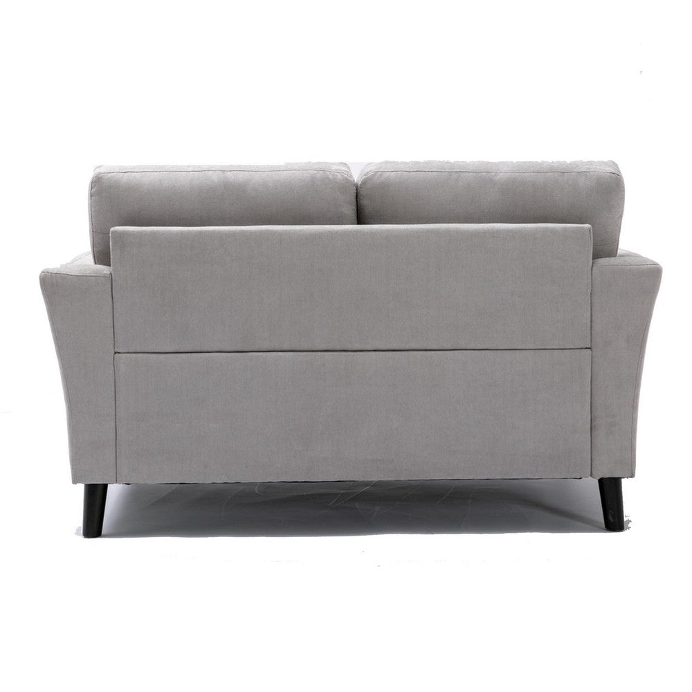 Otto 57 Inch Loveseat Throw Pillows Padded Cushions Gray Velvet Fabric By Casagear Home BM287681