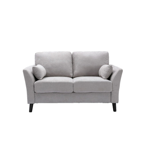 Otto Loveseat | 57" | Padded Cushions | Throw Pillows | Gray