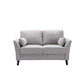 Otto 57 Inch Loveseat, Throw Pillows, Padded Cushions, Gray Velvet Fabric By Casagear Home