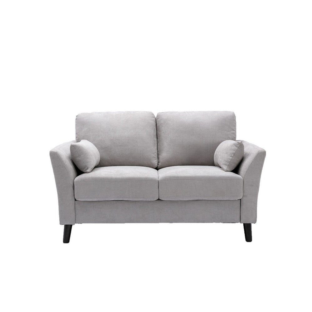 Otto Loveseat | 57" | Padded Cushions | Throw Pillows | Gray