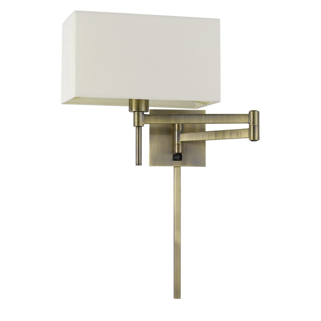 Nash Wall Lamp | 26" | Swing Arm | Brass Finish | Beige Shade