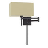 Nash Wall Lamp | 26" | Swing Arm | Bronze Finish | Ivory Shade