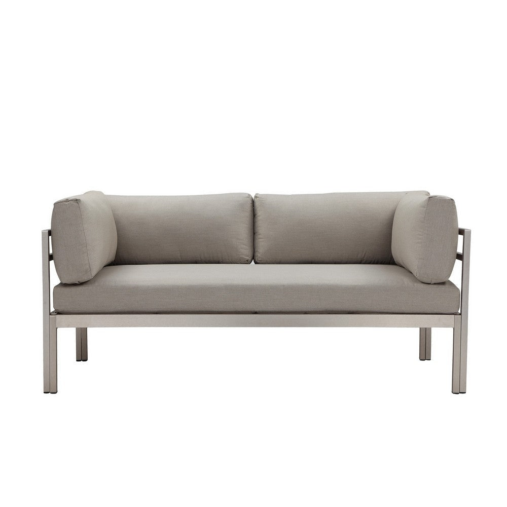 Cilo Outdoor Sofa | 65" | Gray Fabric | Aluminum Frame