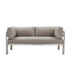 Cilo 65 Inch Outdoor Sofa, Smooth Gray Water Resistant Fabric, Aluminum By Casagear Home