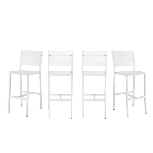 Kylo Side Chairs | 18" | Bar Height | White Aluminum | Set of 4