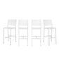 Kylo 18 Inch Set of 4 Bar Height Side Chairs, White Aluminum Metal Frames By Casagear Home