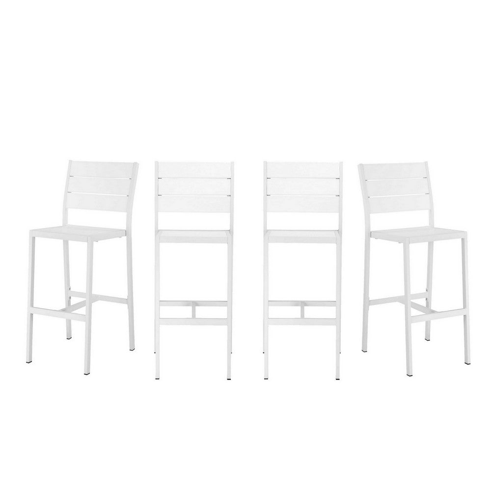 Kylo Side Chairs | 18" | Bar Height | White Aluminum | Set of 4