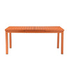 Meta 95 Inch Extendable Dining Table Orange Aluminum Frame Plank Top By Casagear Home BM287738