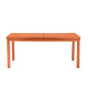 Meta 95 Inch Extendable Dining Table Orange Aluminum Frame Plank Top By Casagear Home BM287738