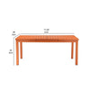 Meta 95 Inch Extendable Dining Table Orange Aluminum Frame Plank Top By Casagear Home BM287738