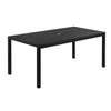 Fifi 71 Inch Outdoor Dining Table, Polyresin Top, Black Aluminum Frame By Casagear Home