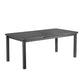 Meta 95 Inch Extendable Dining Table, Gray Aluminum Frame, Plank Style Top By Casagear Home