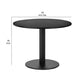 Keli 35 Inch Round Dining Table Black Aluminum Frame Foldable Design By Casagear Home BM287780
