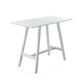 Keli 43 Inch Bar Table, Classic White Aluminum Frame, Rectanglular Top By Casagear Home