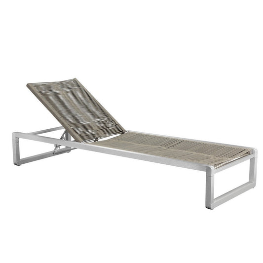 Kylo 76 Inch Outdoor Chaise Lounger, Smooth Gray Aluminum Frame, Adjustable By Casagear Home
