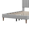 Tripp Modern Full Platform Bed Frame with Channel Tufted Headboard Gray By Casagear Home BM287872