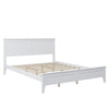Grant Modern Queen Platform Bed with Slats and Headboard, Classic White By Casagear Home