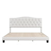 Cody King Size Platform Bed with Diamond Button Tufted Headboard Beige By Casagear Home BM287890