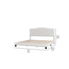 Cody King Size Platform Bed with Diamond Button Tufted Headboard Beige By Casagear Home BM287890