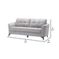 Odin 79 Inch Modern Sofa with Tufted Cushions Light Gray Velvet Upholstery By Casagear Home BM287962