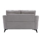 Odin 60 Inch Modern Loveseat Tufted Cushions Light Gray Velvet Upholstery By Casagear Home BM287964