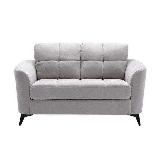 Odin Loveseat | 60" | Tufted Cushions | Light Gray Velvet