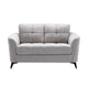 Odin Loveseat | 60" | Tufted Cushions | Light Gray Velvet