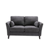 Otto Loveseat | 57" | Throw Pillows | Dark Gray Velvet