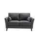 Otto Loveseat | 57" | Throw Pillows | Dark Gray Velvet