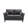 Otto 57 Inch Loveseat, Throw Pillows, Padded Cushions, Dark Gray Velvet By Casagear Home