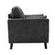 Otto 37 Inch Armchair Throw Pillows Cushioned Dark Gray Velvet Fabric By Casagear Home BM287969