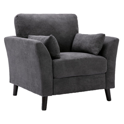 Otto Armchair | Throw Pillows | Dark Gray Velvet