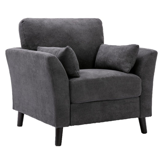 Otto Armchair | Throw Pillows | Dark Gray Velvet