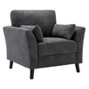 Otto Armchair | Throw Pillows | Dark Gray Velvet
