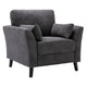 Otto Armchair | Throw Pillows | Dark Gray Velvet