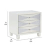 Lexi 28 Inch Modern Nightstand with 3 Drawers Shimmer Accents Off White By Casagear Home BM287992