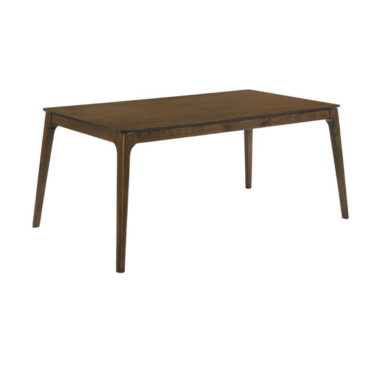Nick 66 Inch Modern Dining Table, Rubberwood, Angled Legs, Walnut Brown By Casagear Home