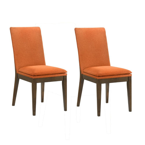 Kiq Dining Chair Set of 2 | 26" | Walnut Brown Frame | Orange