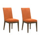 Nick 26 Inch Set of 2 Dining Chairs, Walnut Brown Rubberwood Frame, Orange By Casagear Home