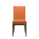 Nick 26 Inch Set of 2 Dining Chairs Walnut Brown Rubberwood Frame Orange By Casagear Home BM288005