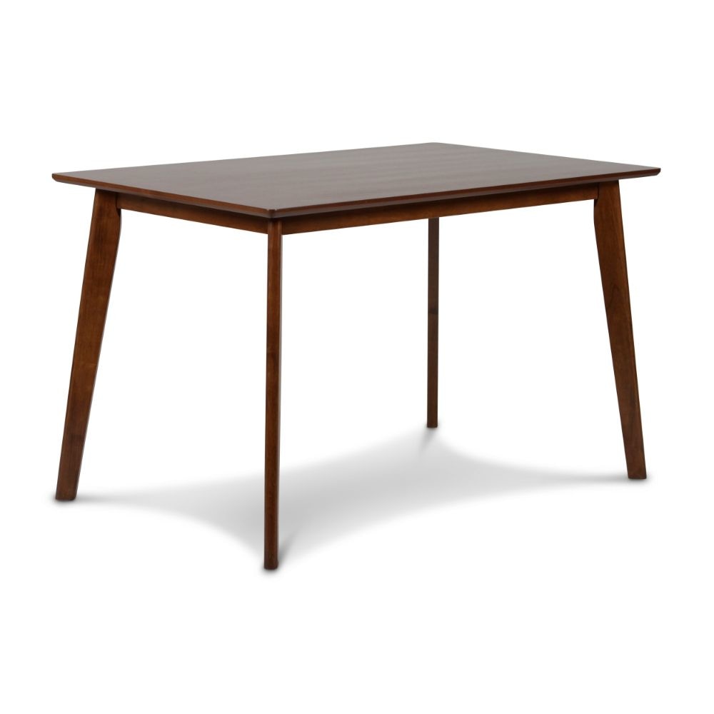 Bev Dining Table | 47" | Sleek Frame | Dark Walnut Rubberwood