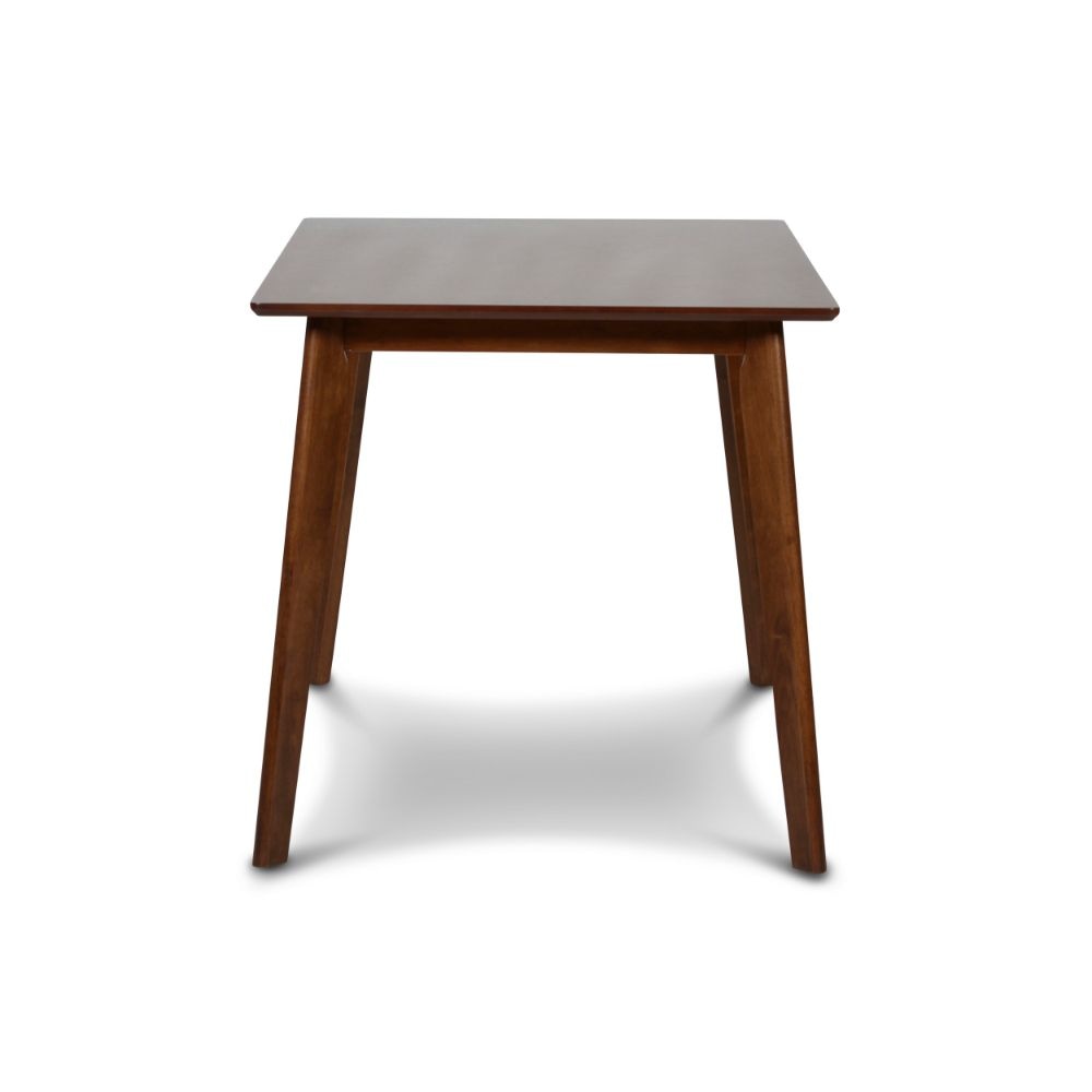 Bev 47 Inch Modern Dining Table Sleek Rubberwood Frame Dark Walnut Brown By Casagear Home BM288006