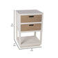 Finley 24 Inch Modern Accent Table with 2 Drawers and 1 Shelf Pearl White By Casagear Home BM288093