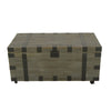 41 Inch Trunk Accent Coffee Table with Storage Reclaimed Wood Green Black By Casagear Home BM288100