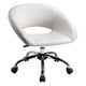 Dela Office Chair | 25" | Faux Leather | Wheels | White